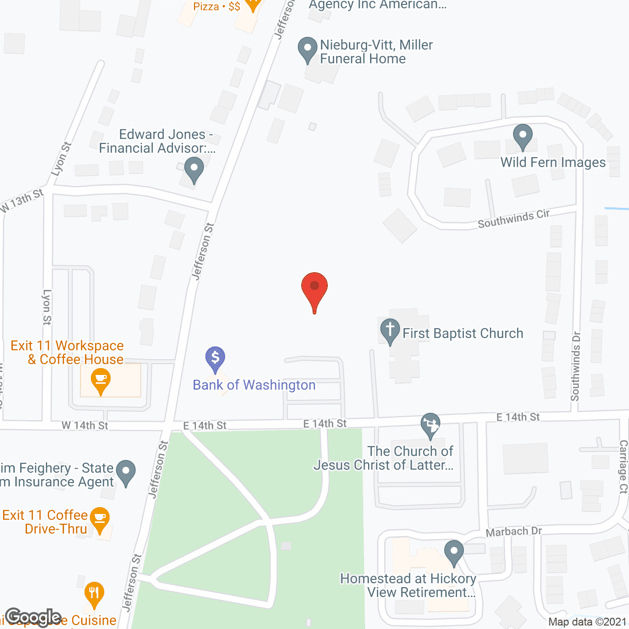 Map of the neighborhood around Oak Pointe of Washington