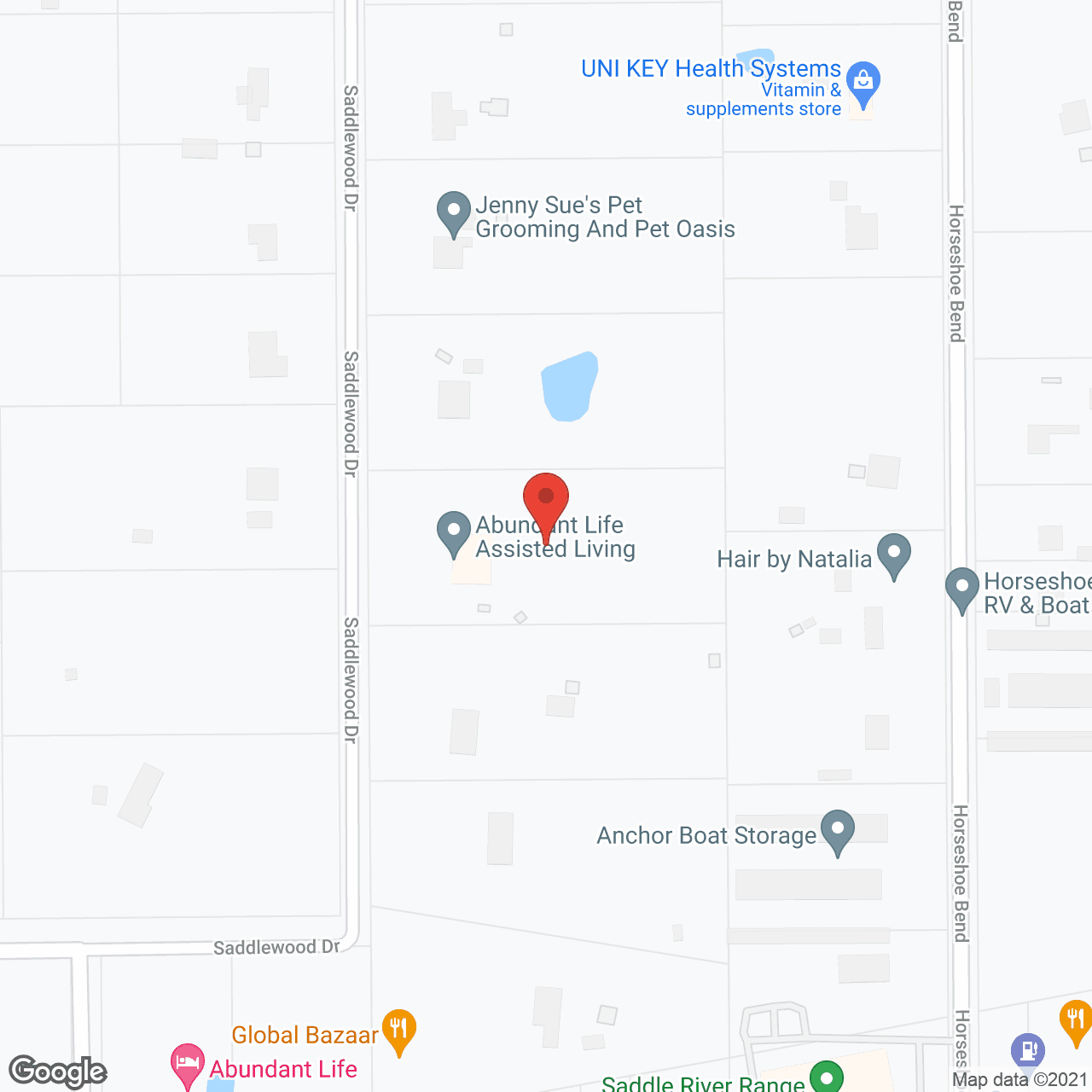 Map of the neighborhood around Abundant Life Assisted Living