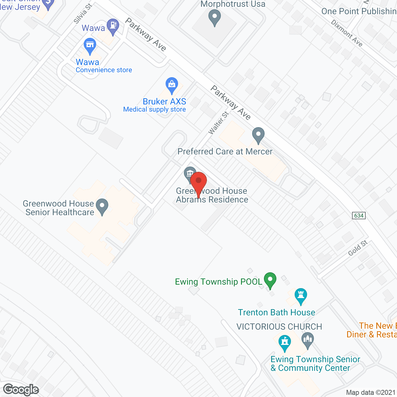 Map of the neighborhood around Abrams Residence