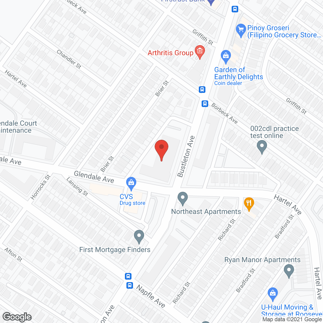 Map of the neighborhood around Golden Slipper Uptown Home