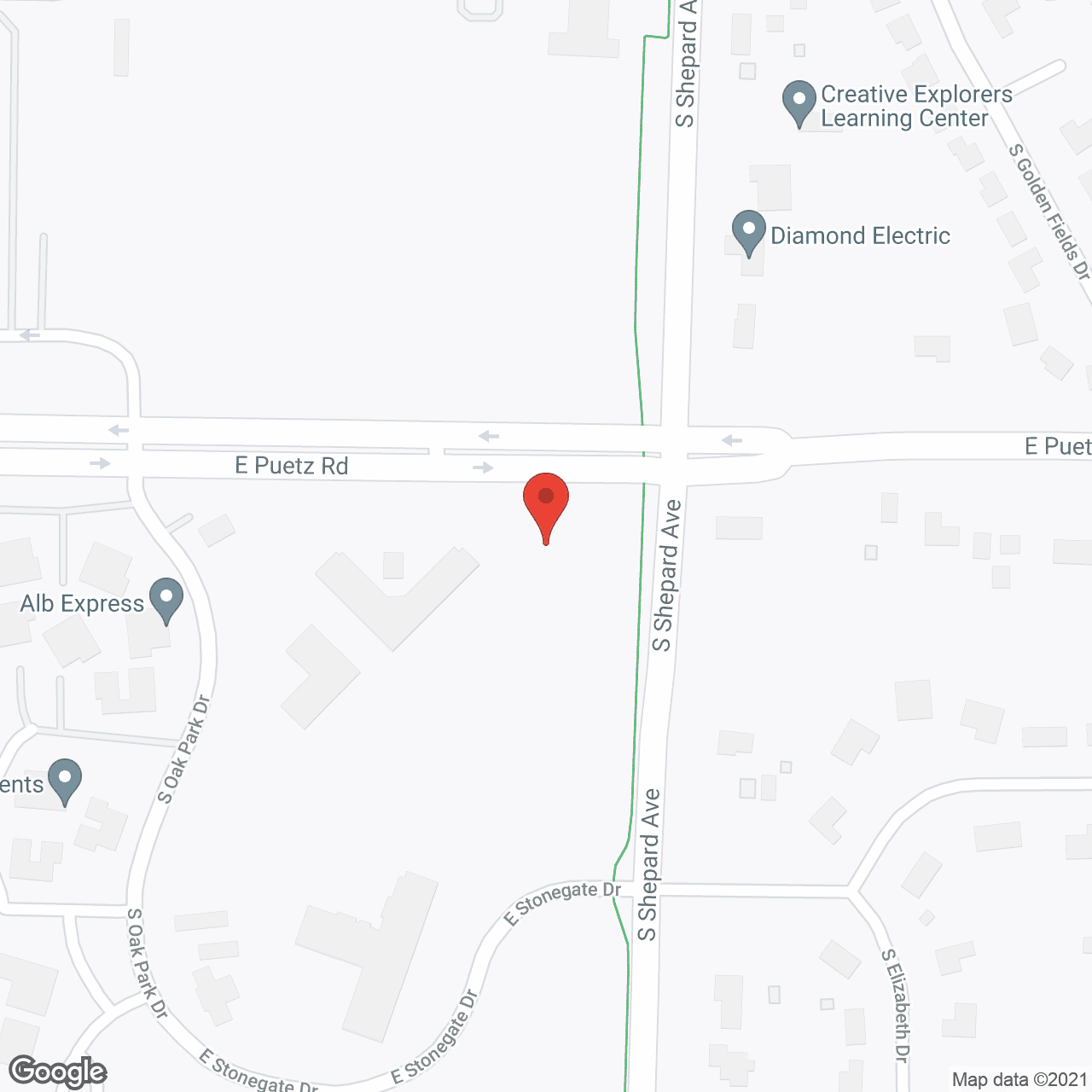 Map of the neighborhood around Oak Park Place - Oak Creek