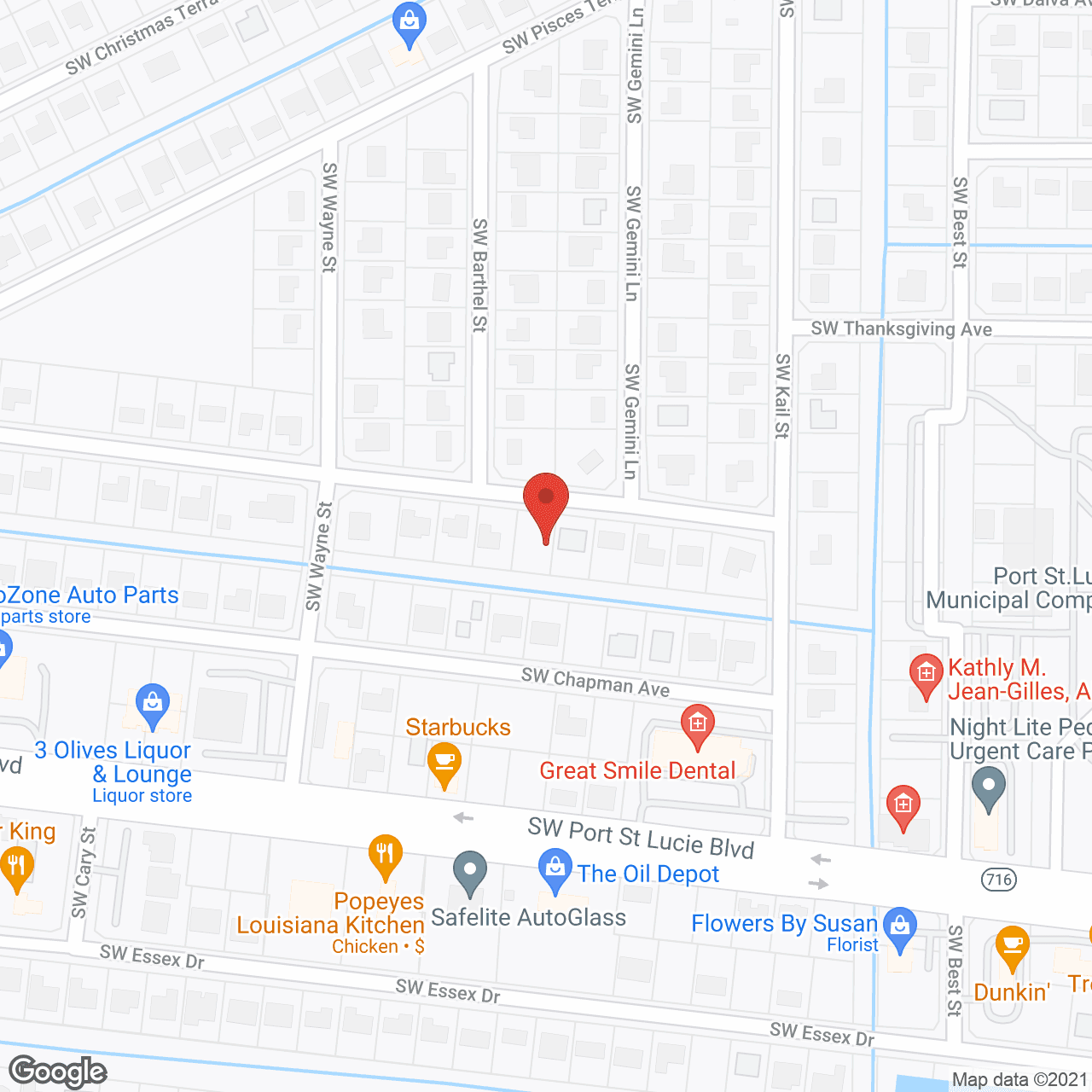 Map of the neighborhood around St. Lucie Hope Gardens