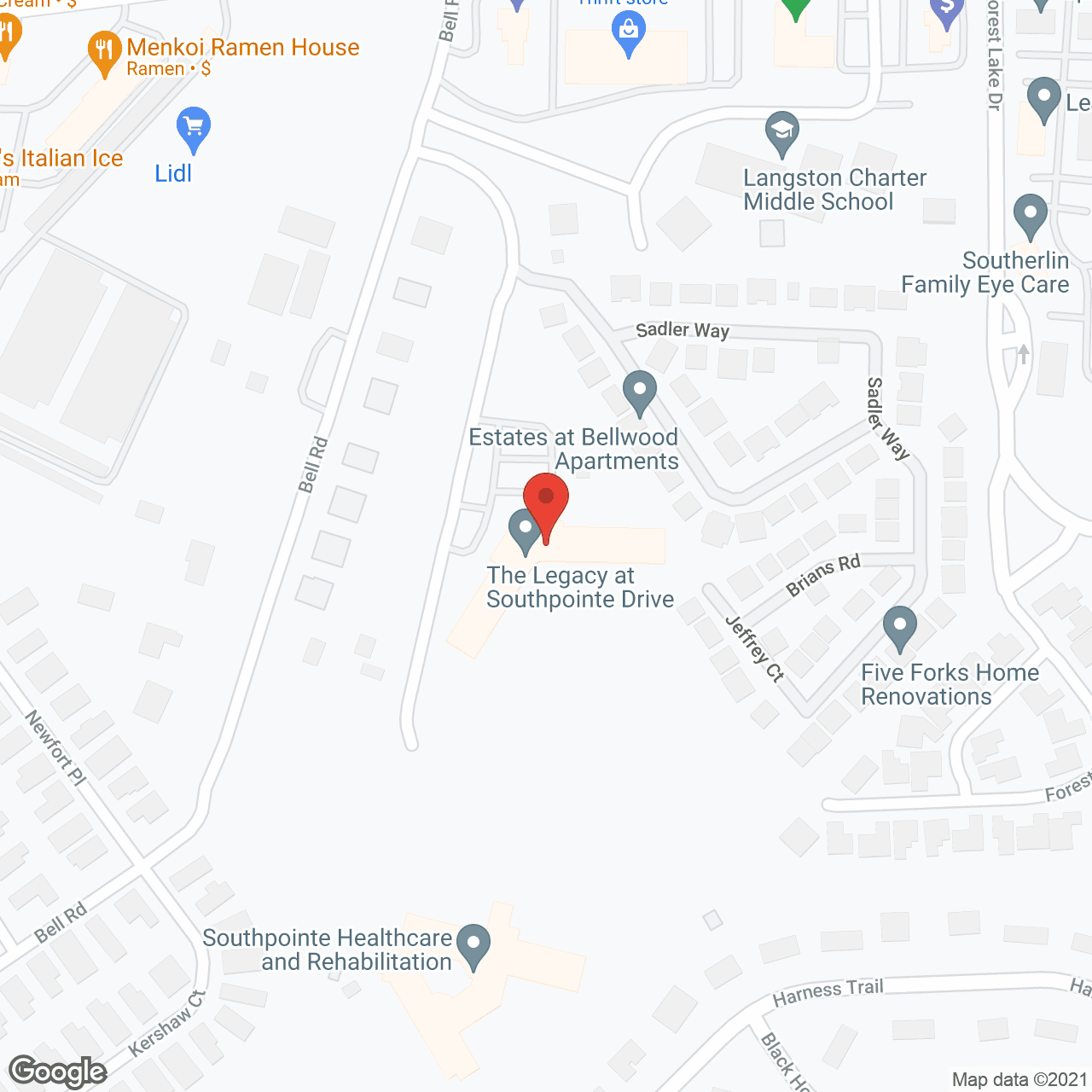 Map of the neighborhood around The Legacy at Southpointe Drive