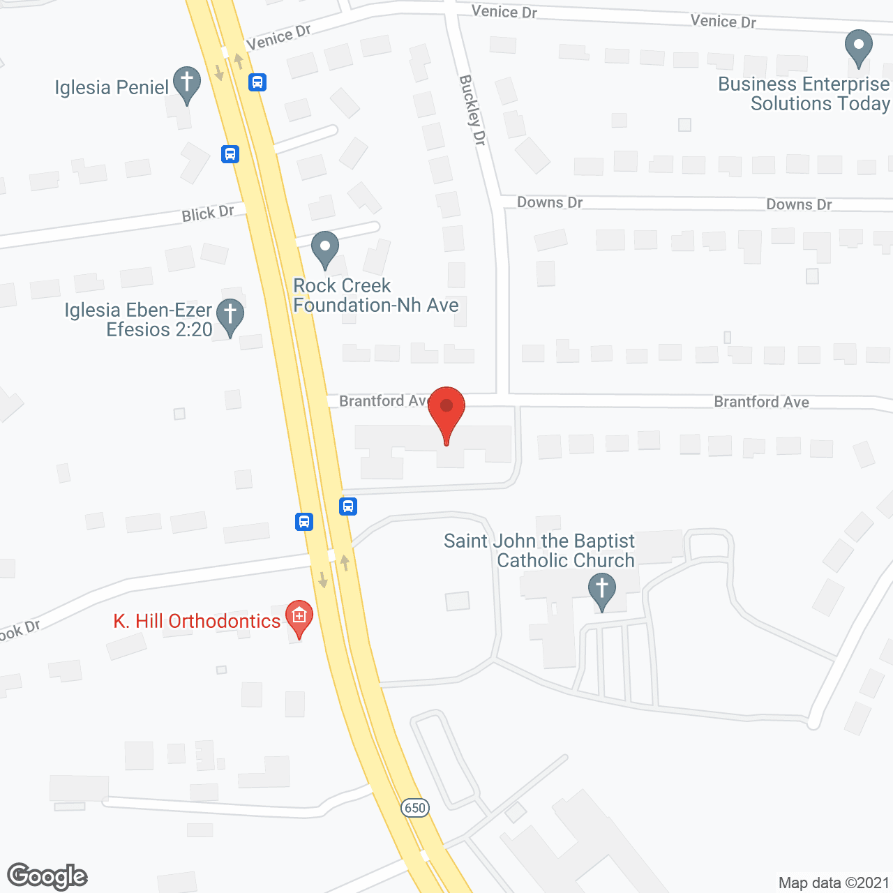 Map of the neighborhood around Genesis Springbrook