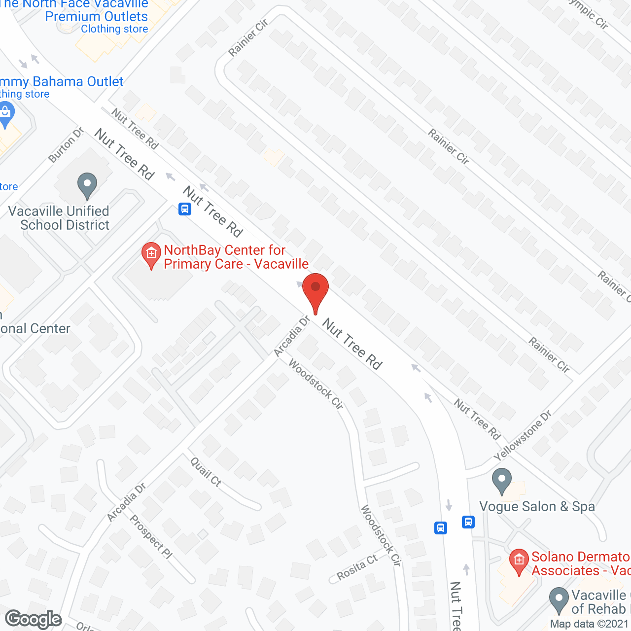 Map of the neighborhood around Pacifica Senior Living Vacaville