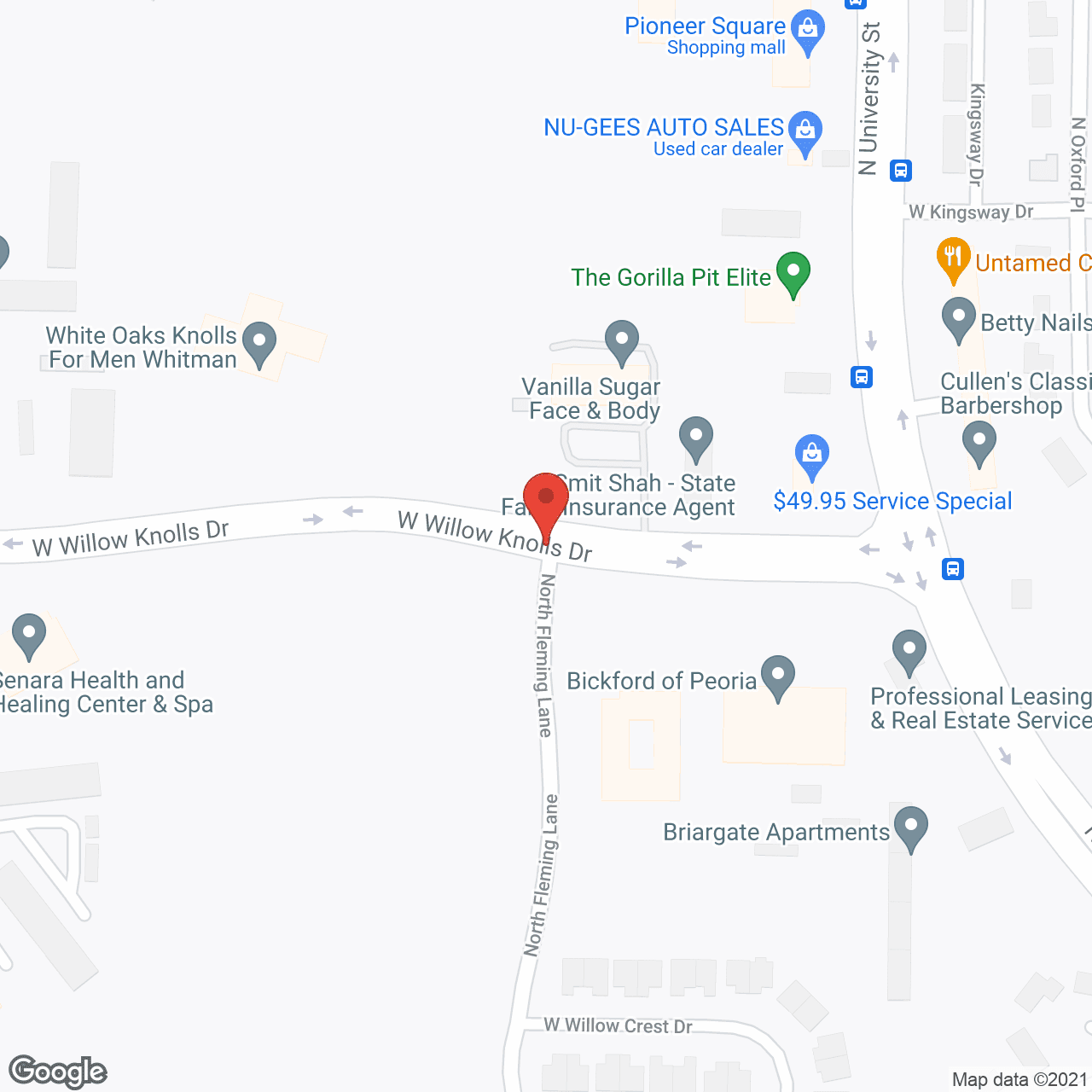 Map of the neighborhood around Bickford - Peoria Cottage