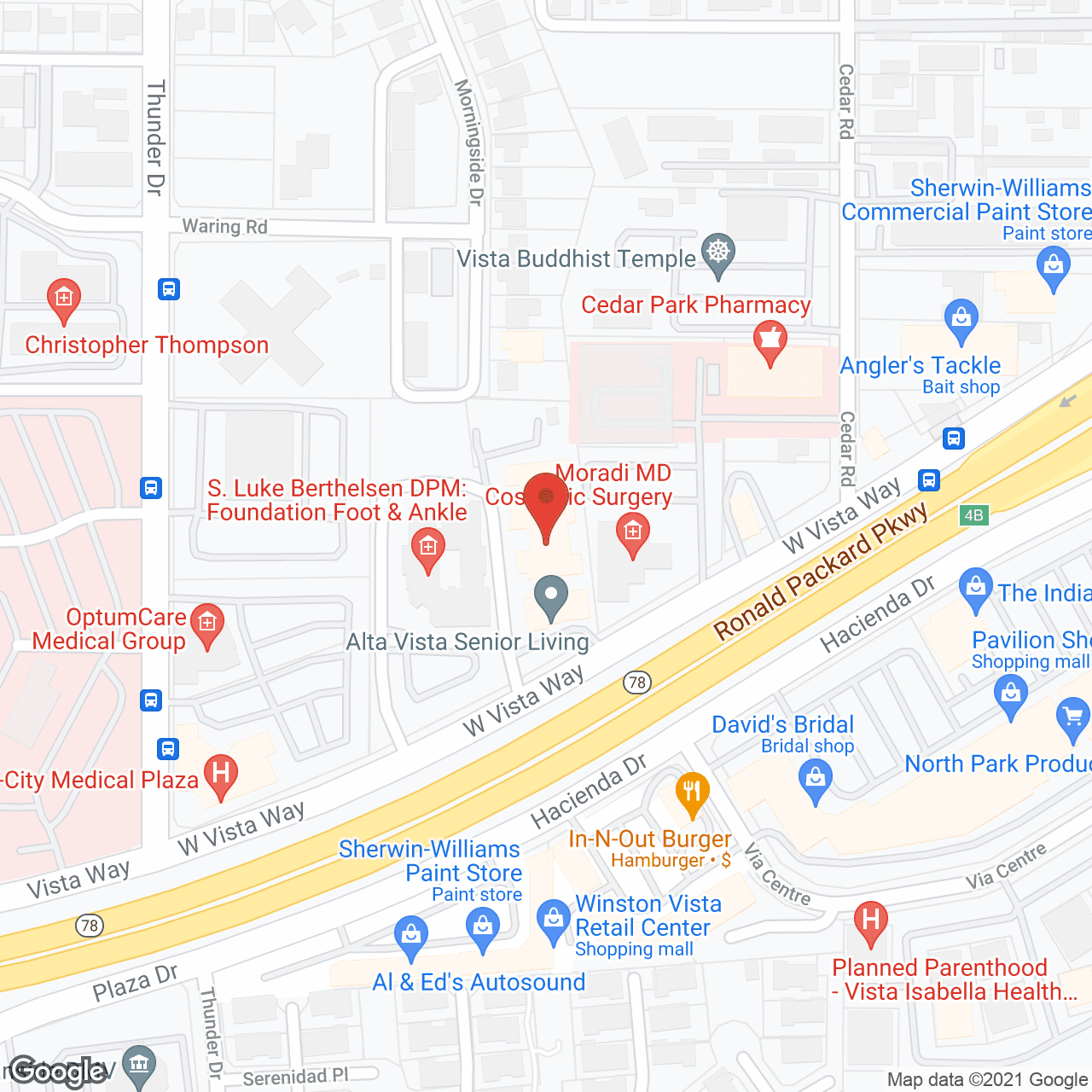 Map of the neighborhood around Alta Vista Senior Living