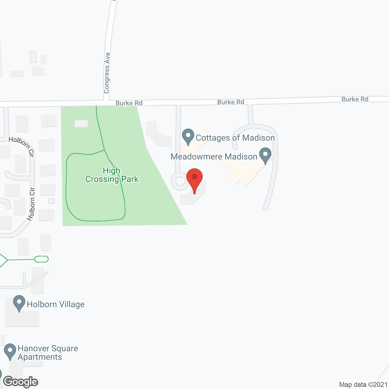 Map of the neighborhood around Cottages of Madison - Applewood