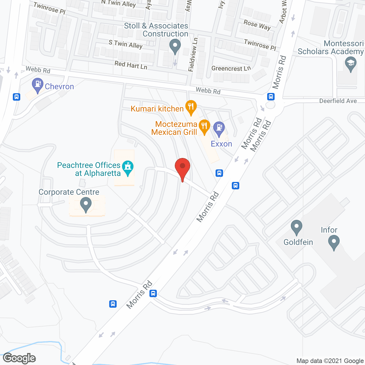Map of the neighborhood around Village Park Milton