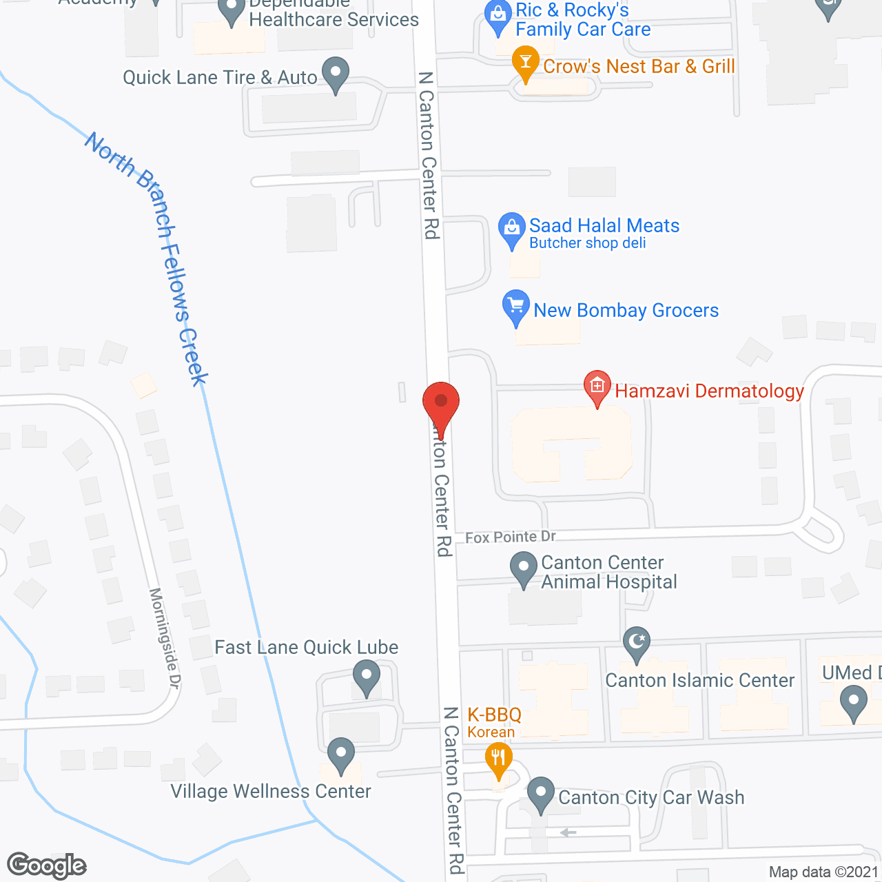 Map of the neighborhood around Bickford of Canton