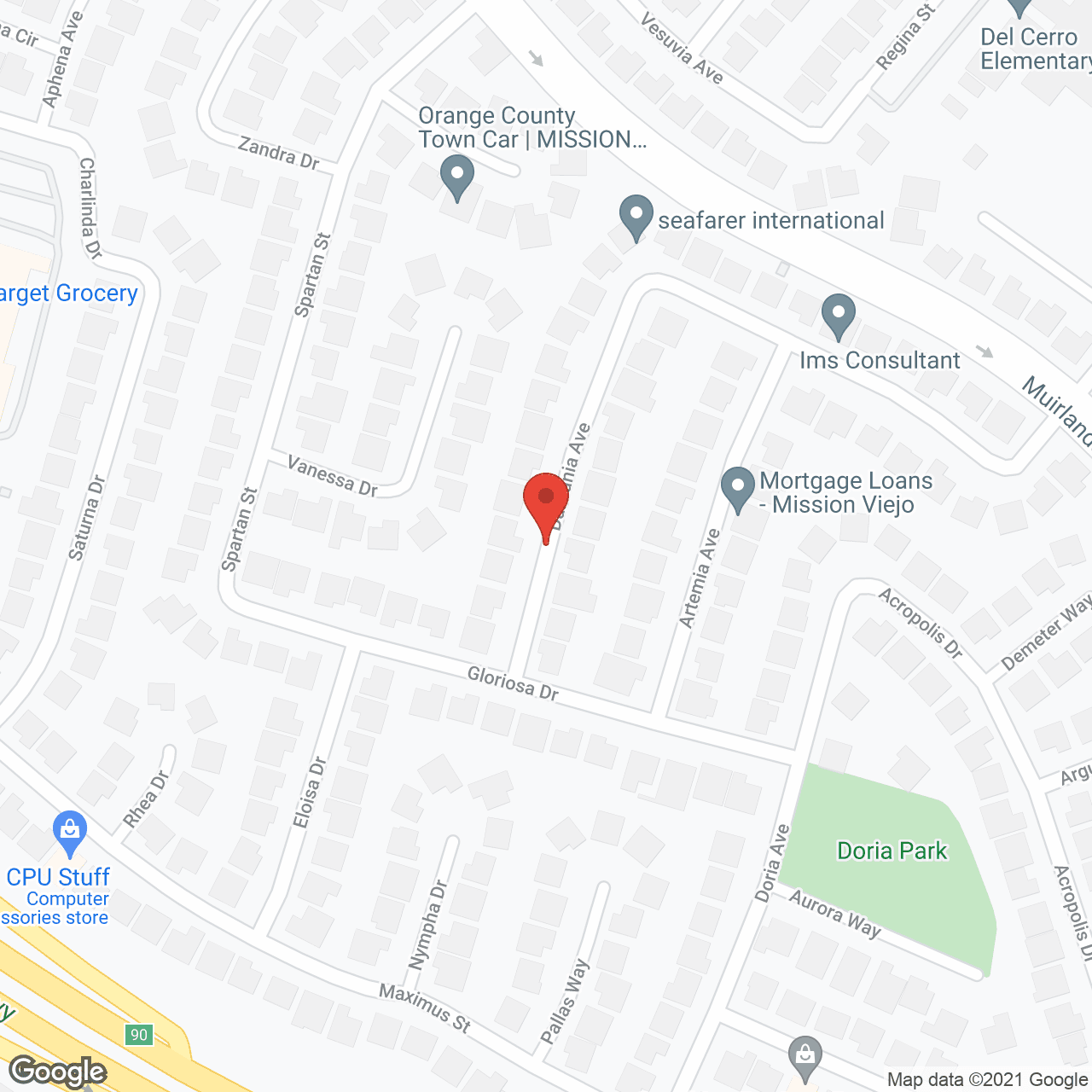 Map of the neighborhood around San Giovanni Bosco Residential Care