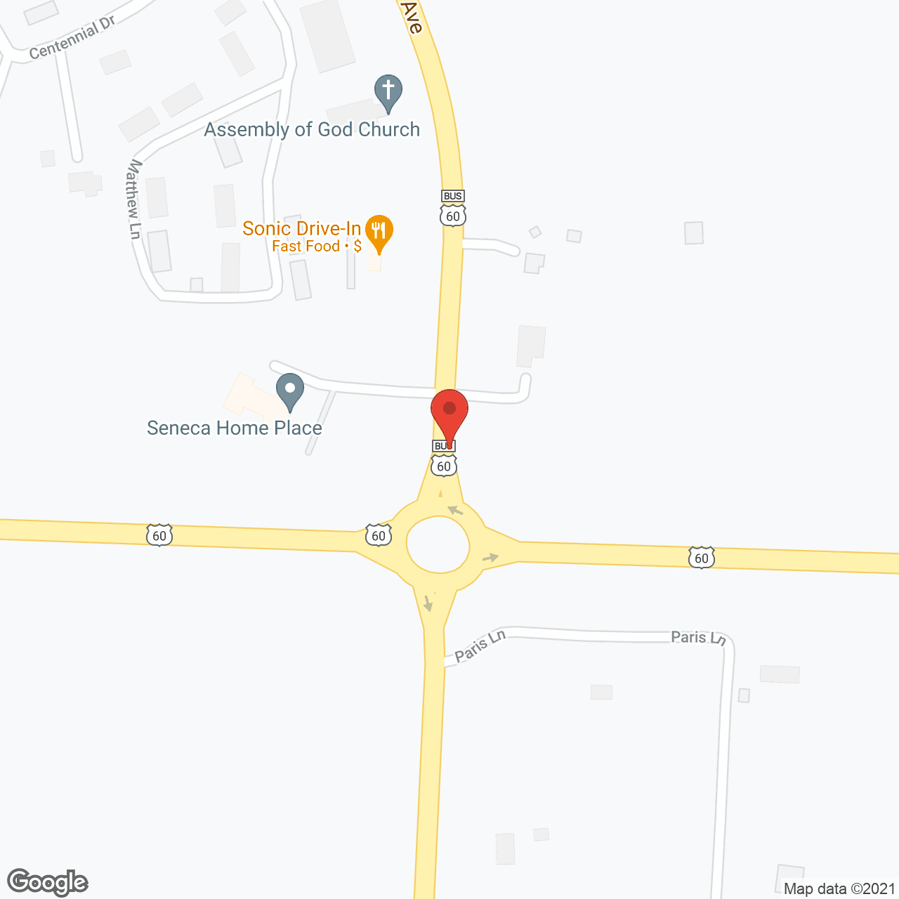 Map of the neighborhood around Seneca Home Place