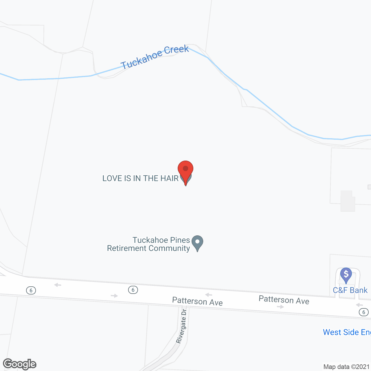 Map of the neighborhood around Tuckahoe Pines Retirement Community