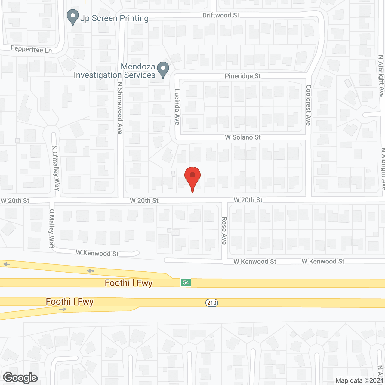 Map of the neighborhood around Zen Garden