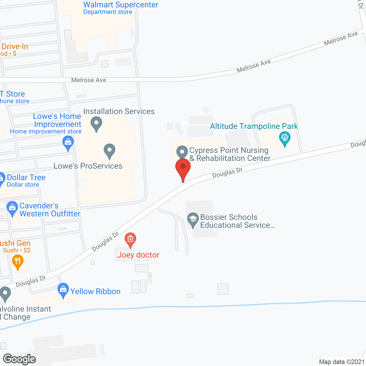 Map of the neighborhood around The Blake at Bossier City