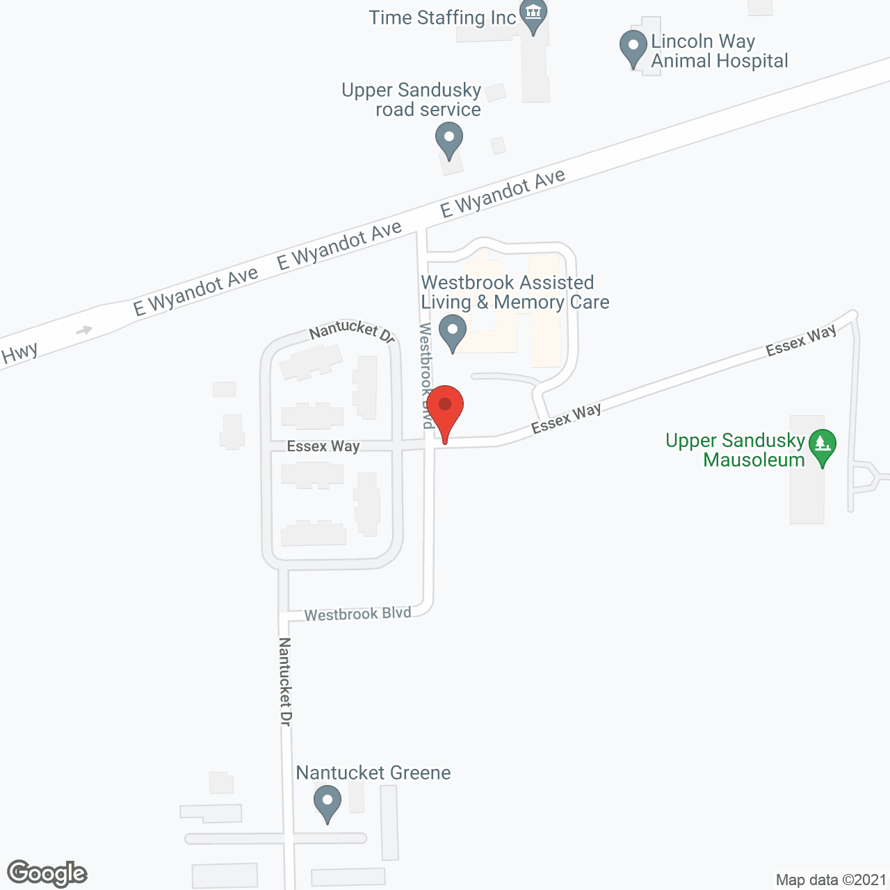 Map of the neighborhood around Westbrook Assisted Living and Memory Care