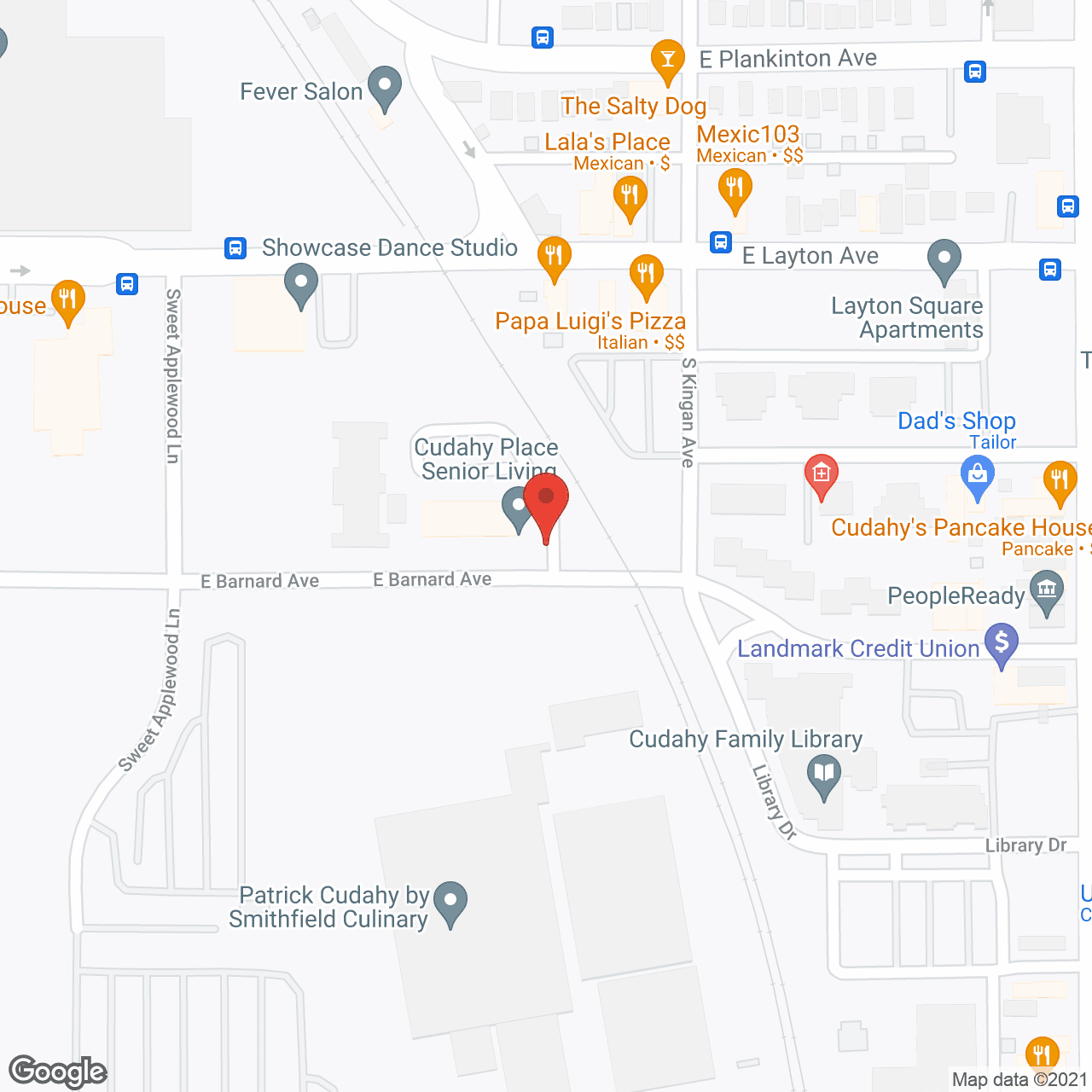 Map of the neighborhood around Cudahy Place Senior Living