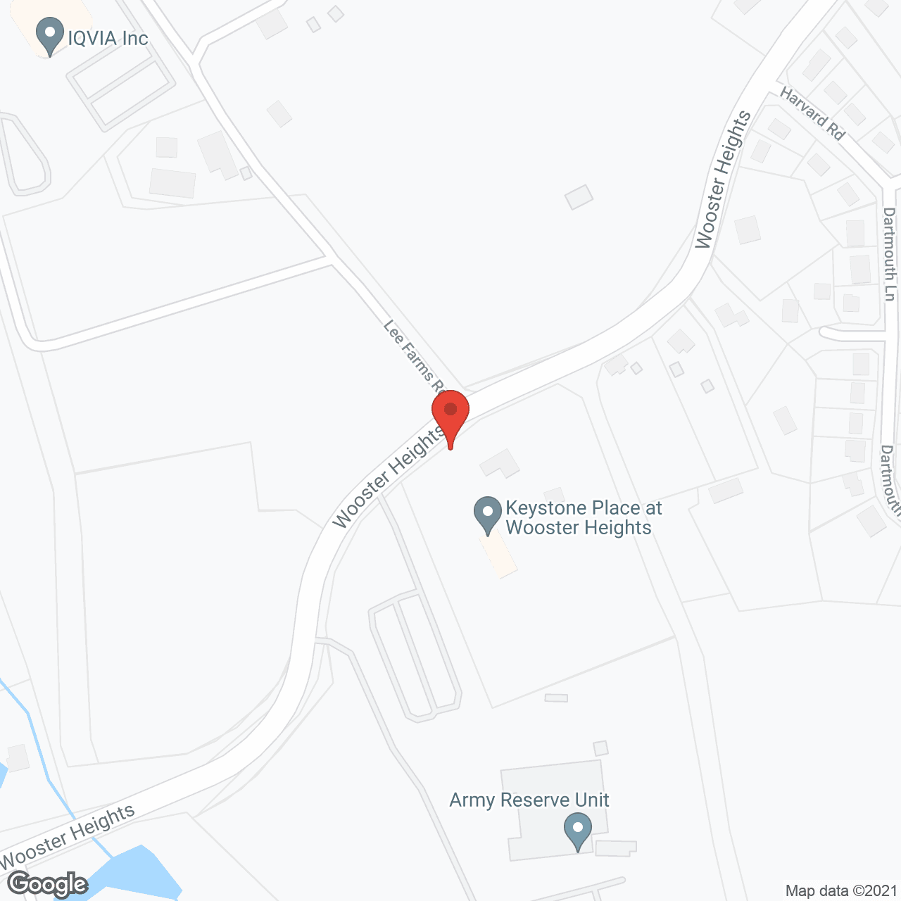 Map of the neighborhood around Keystone Place at Wooster Heights