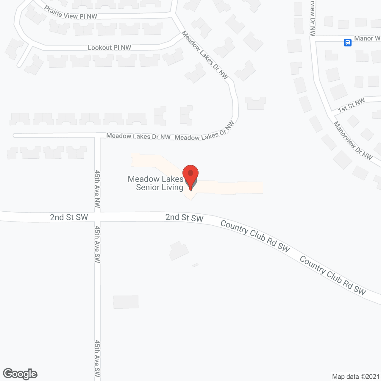 Map of the neighborhood around Meadow Lakes Senior Living