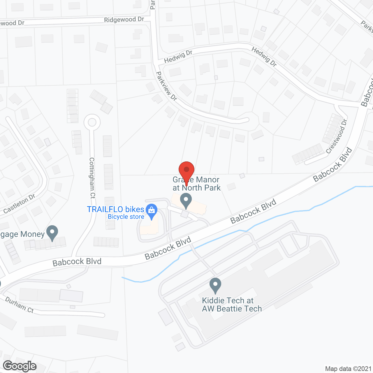 Map of the neighborhood around Grace Manor at North Park