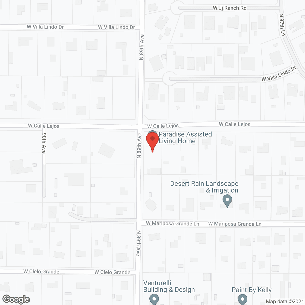 Map of the neighborhood around Paradise Assisted Living Home