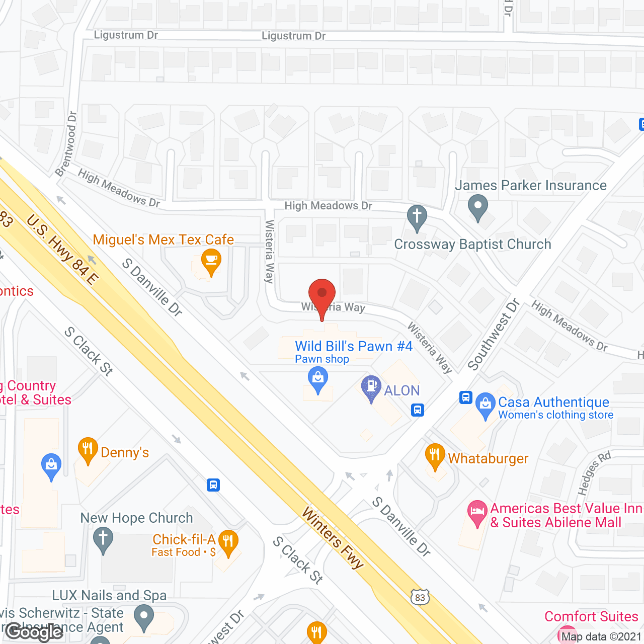 Map of the neighborhood around Wisteria Place Independent Living