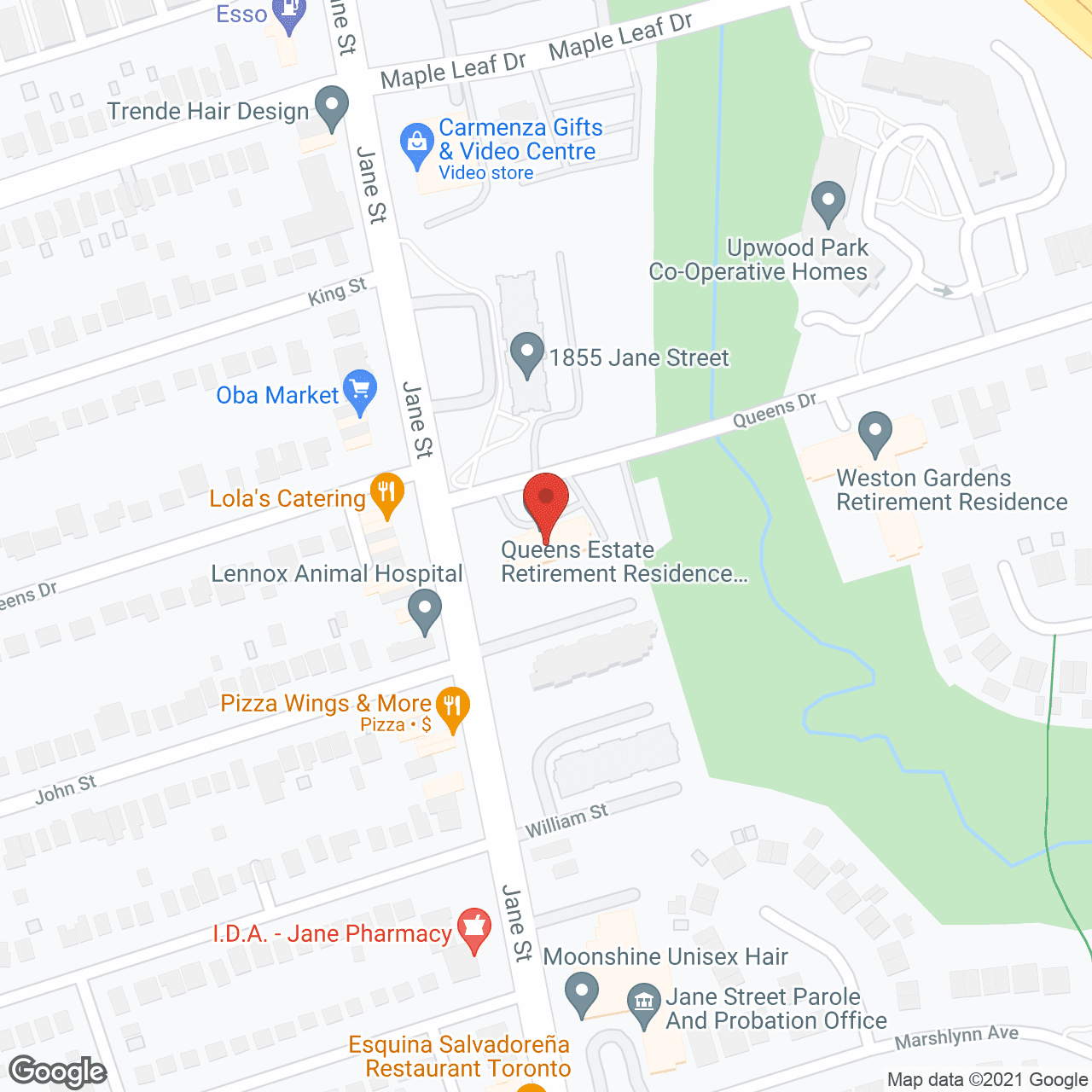 Map of the neighborhood around Queens Estate Residence