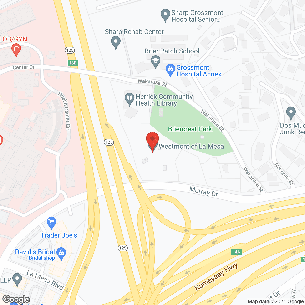 Map of the neighborhood around Westmont of La Mesa