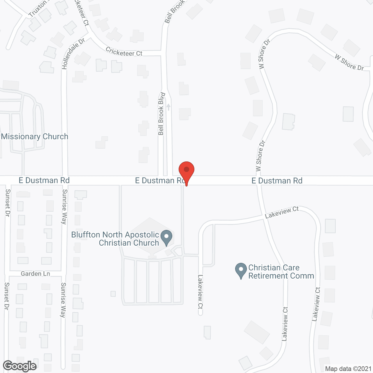 Map of the neighborhood around Christian Care Retirement Community