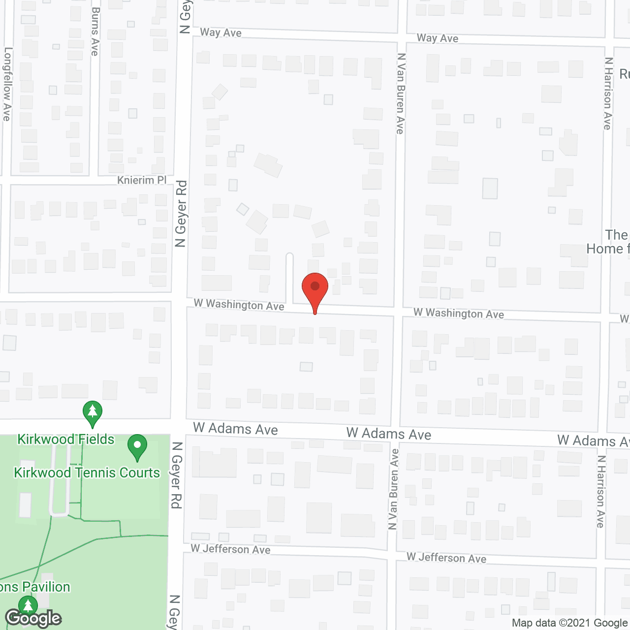 Map of the neighborhood around Adams Place
