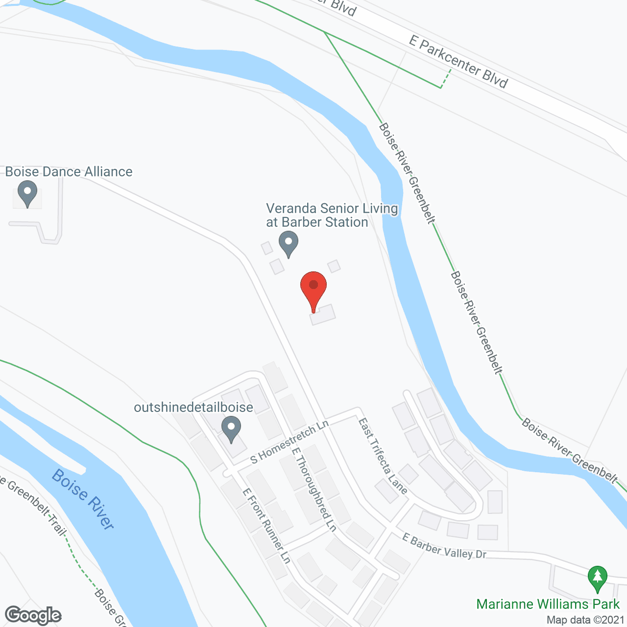 Map of the neighborhood around Barber Station Senior Living