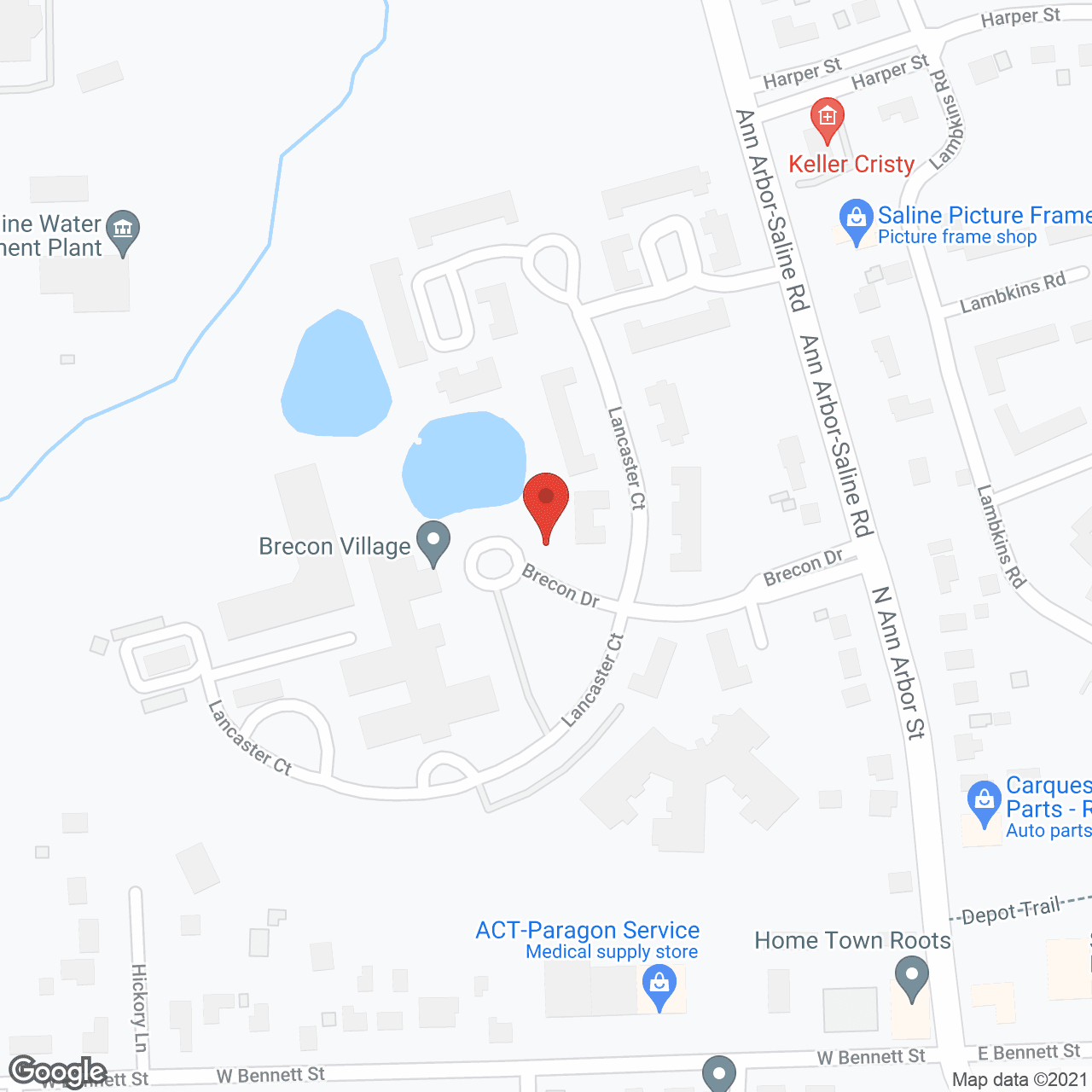 Map of the neighborhood around Brecon Village