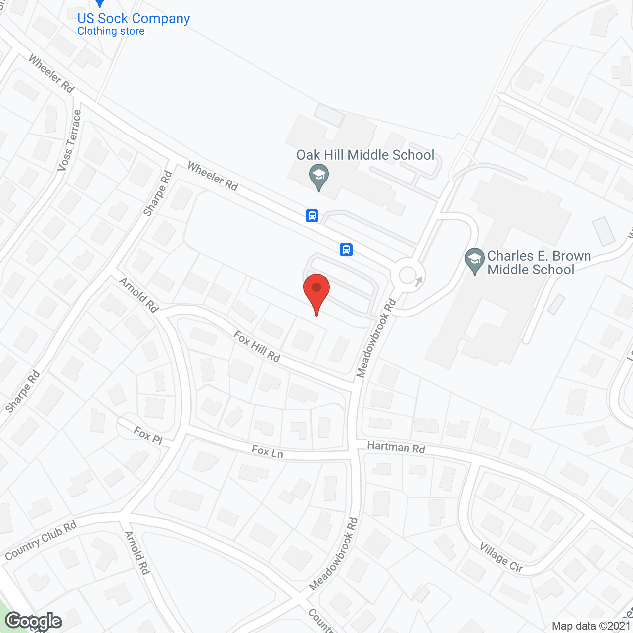 Map of the neighborhood around Adelaide of Newton Centre