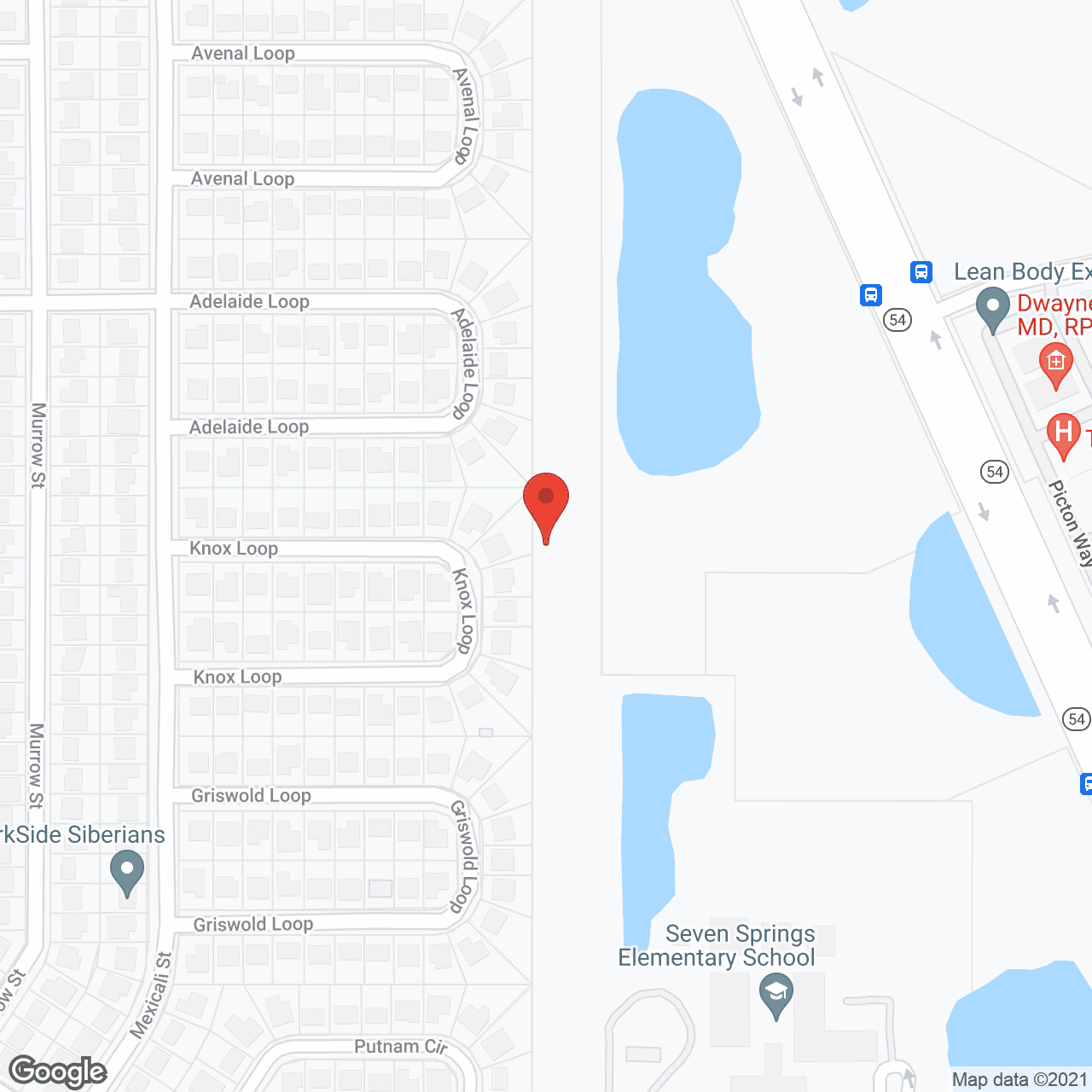 Map of the neighborhood around Villas at Hunters Ridge