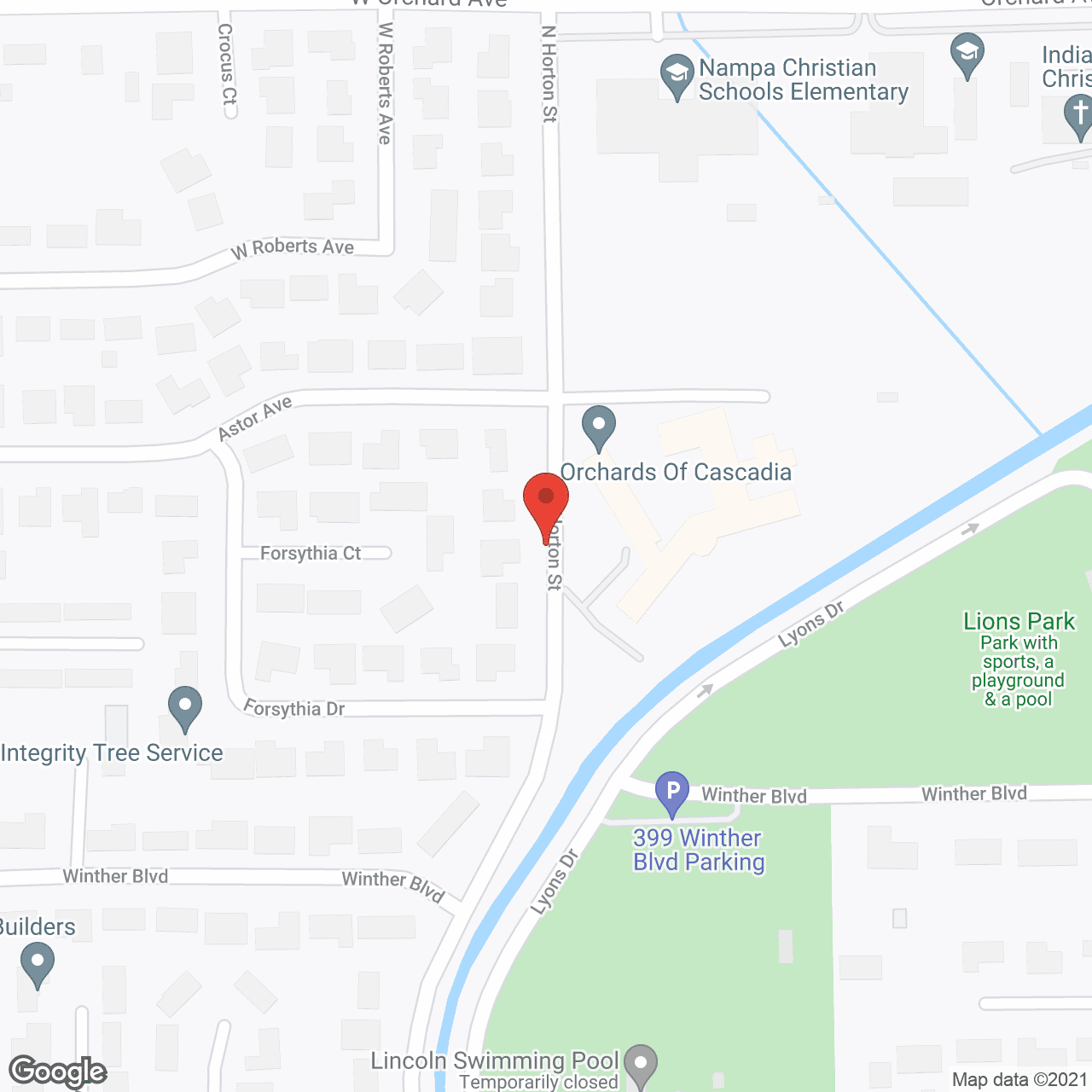 Map of the neighborhood around The Orchards of Cascadia