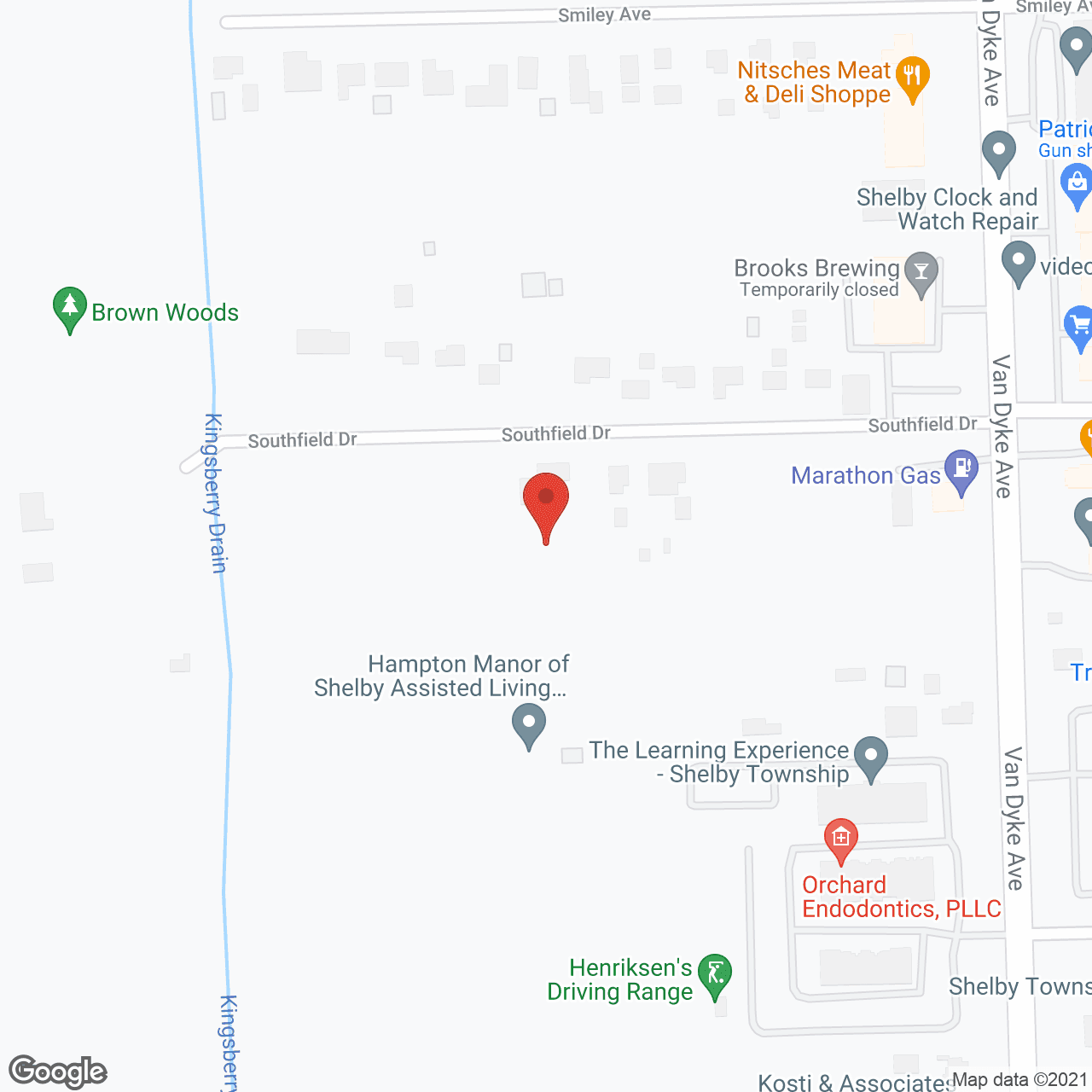 Map of the neighborhood around Shelby Comfort Care