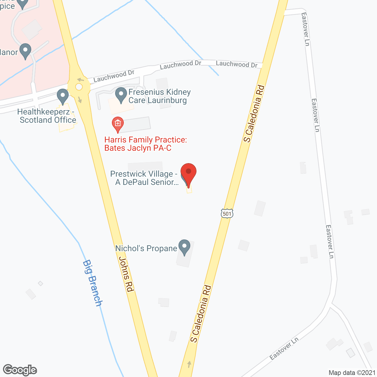 Map of the neighborhood around Prestwick Village Assisted Living