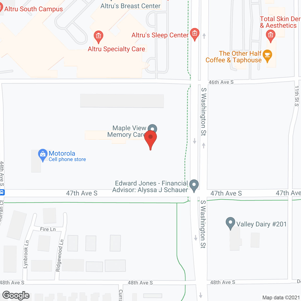 Map of the neighborhood around Maple View Memory Care