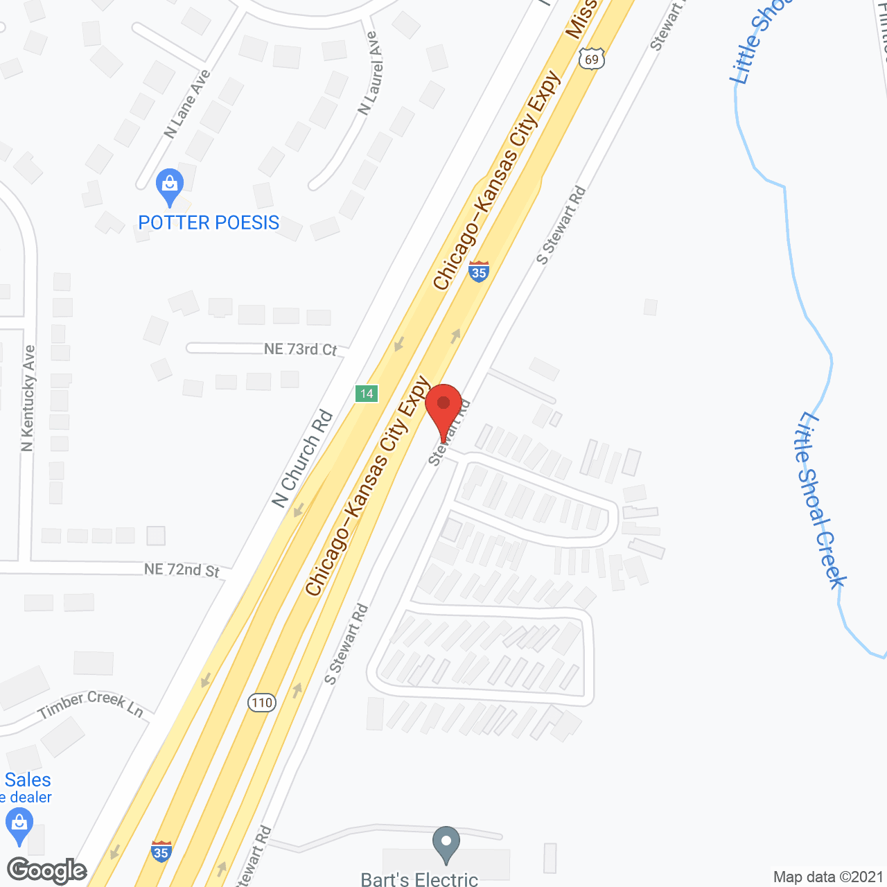 Map of the neighborhood around Westwood Manor