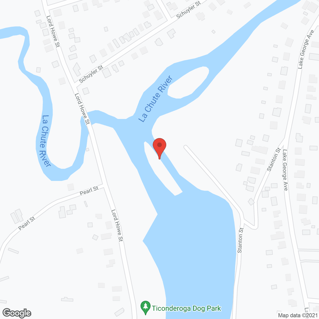 Map of the neighborhood around Elderwood Village at Ticonderoga