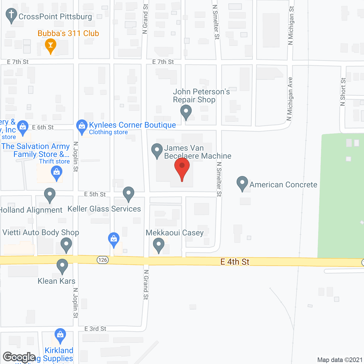 Map of the neighborhood around Highland Meadows