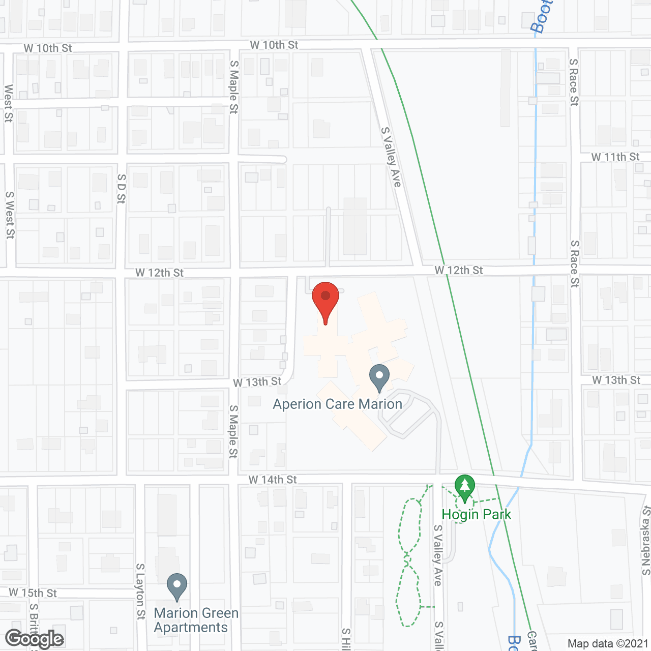 Map of the neighborhood around Aperion Care Marion
