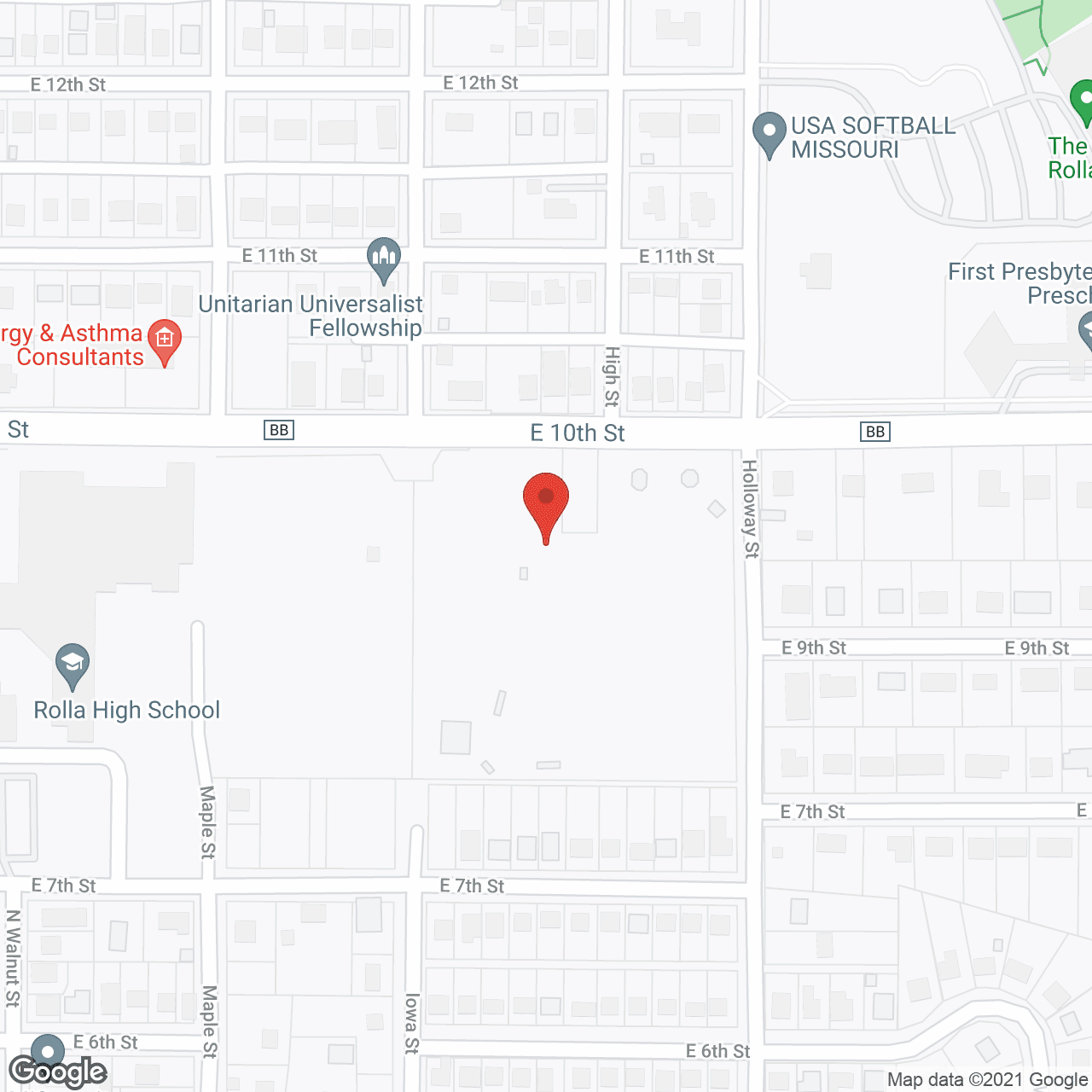 Map of the neighborhood around Oak Pointe of Rolla