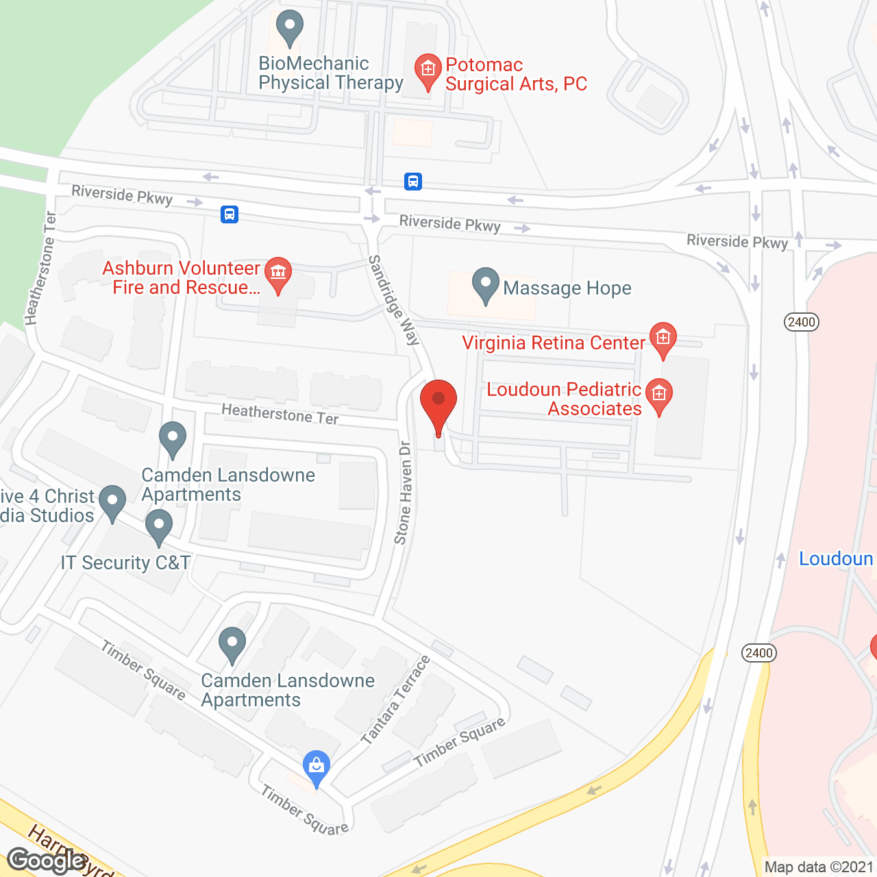 Map of the neighborhood around Lansdowne Heights
