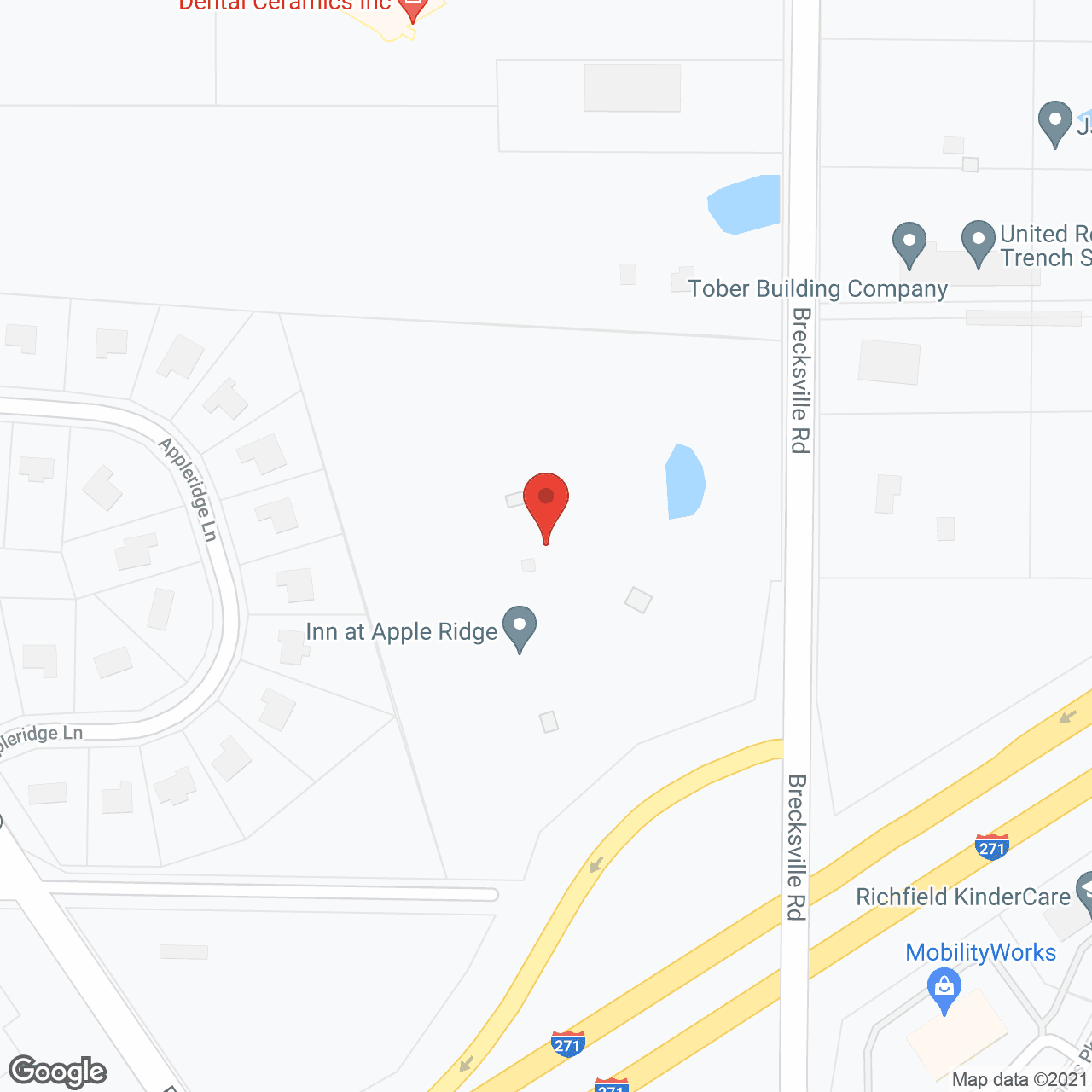 Map of the neighborhood around The Inn at Apple Ridge