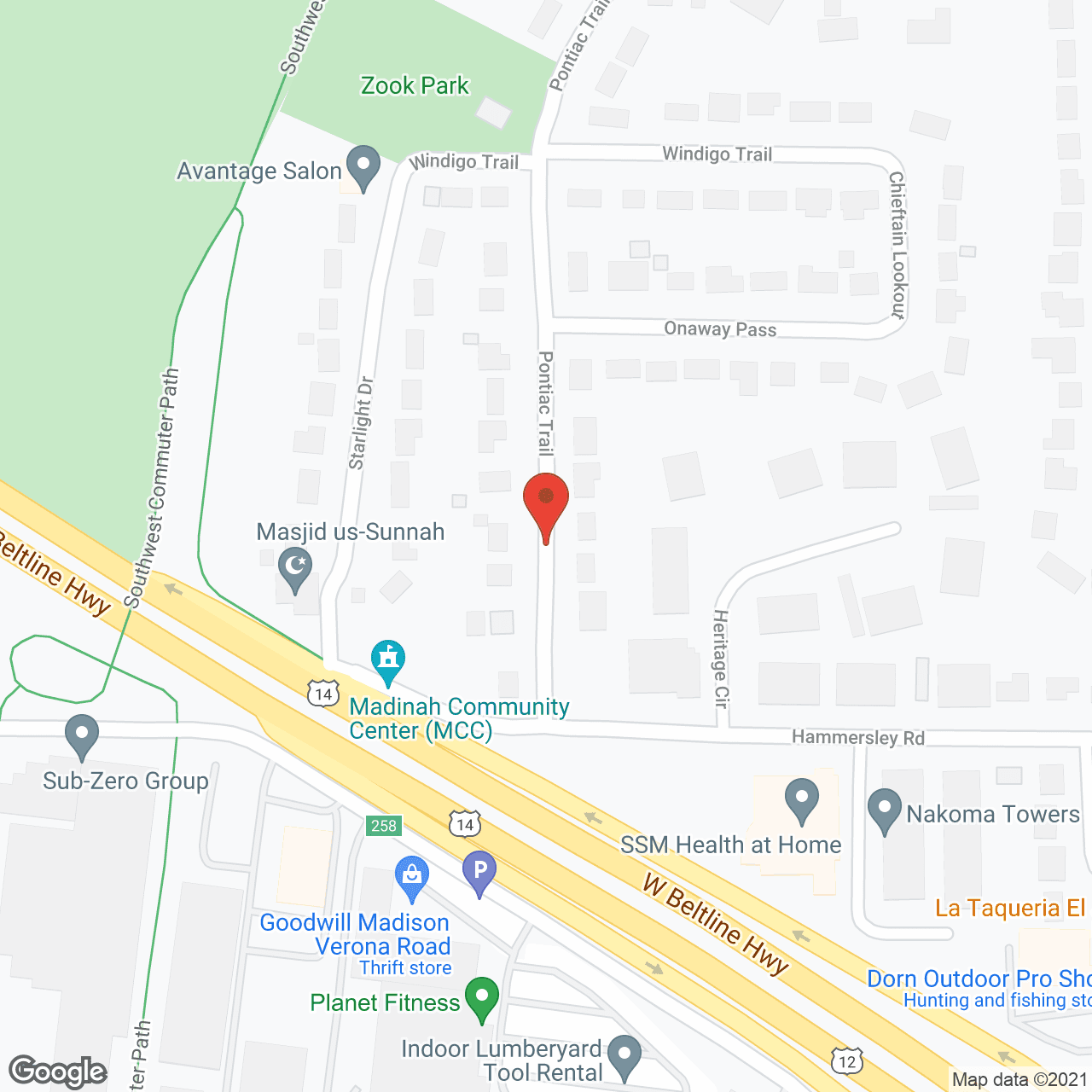 Map of the neighborhood around Timberwood Lodge Assisted Living and Memory Care