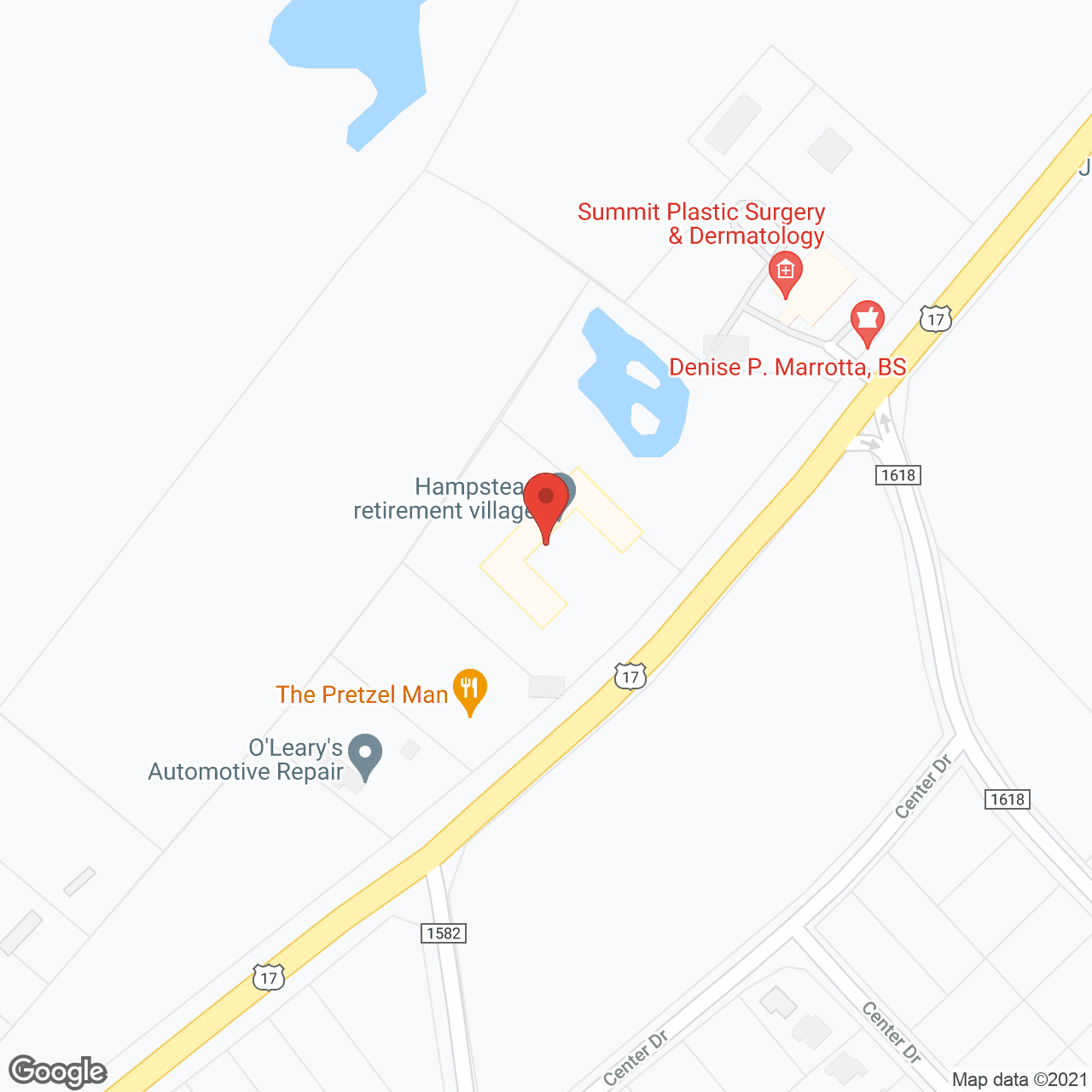 Map of the neighborhood around Arbor Landing at Hampstead