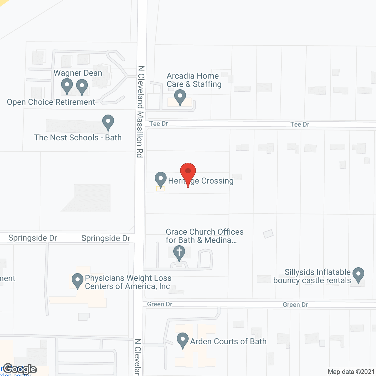 Map of the neighborhood around Heritage Crossing
