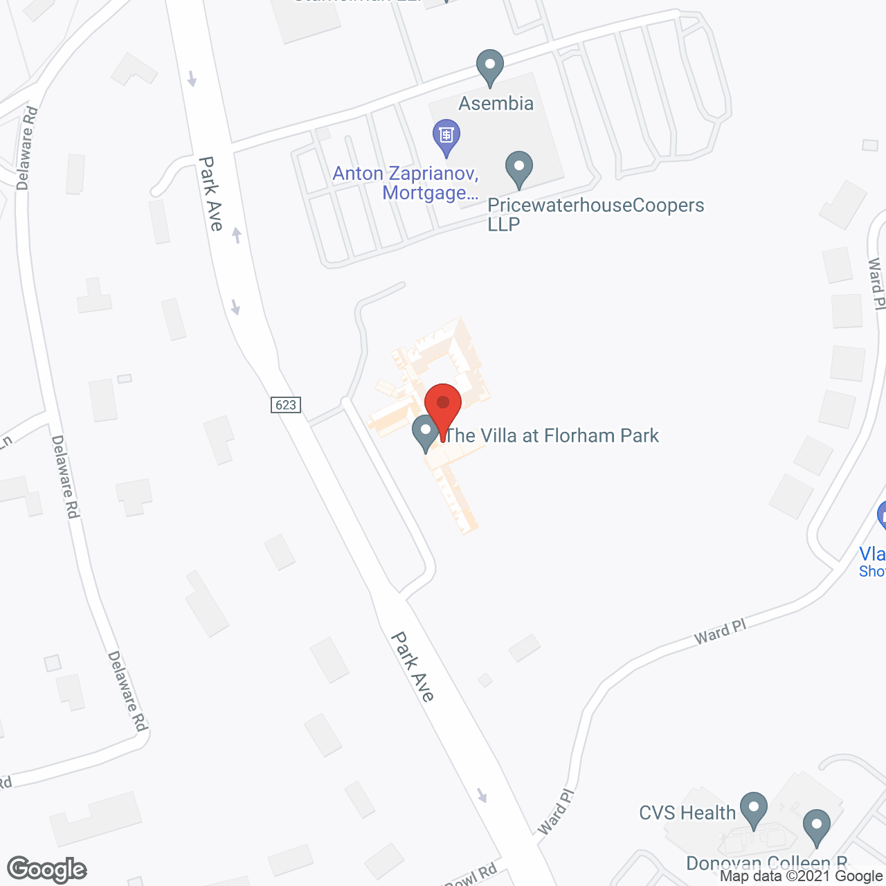 Map of the neighborhood around The Villa at Florham Park