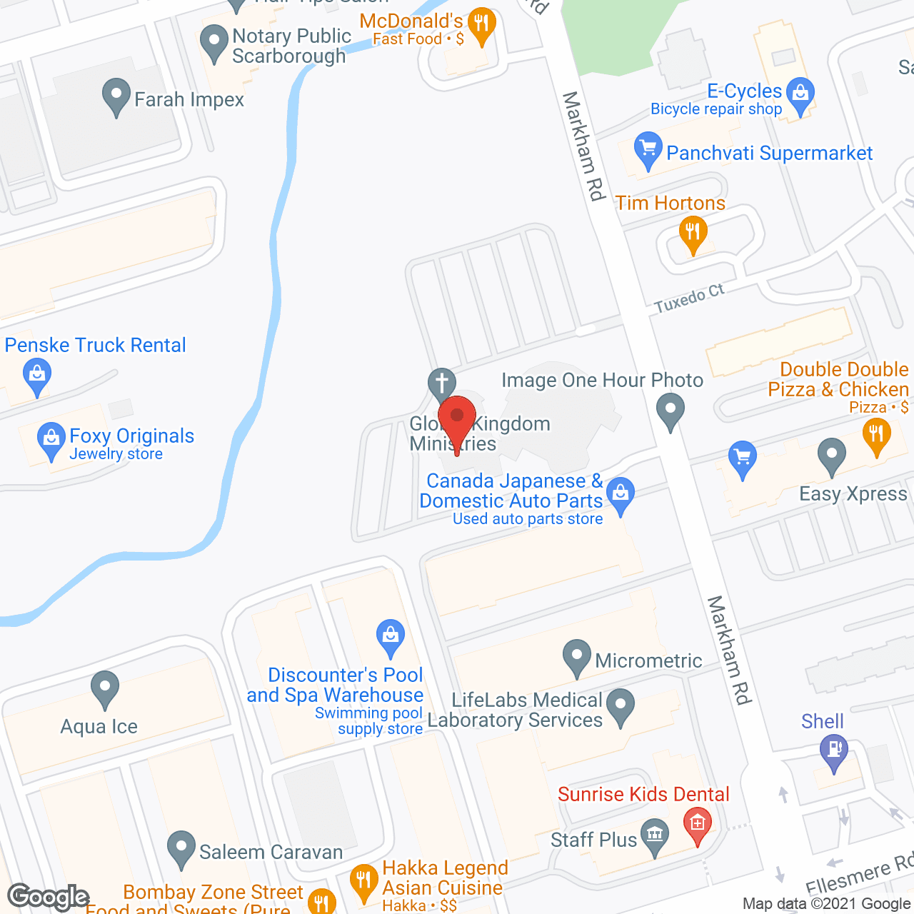 Map of the neighborhood around Trinity Ravine Towers